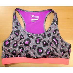 Girls Old Navy Active Compression Racer Sports Bra Large 10-12 Animal Prints